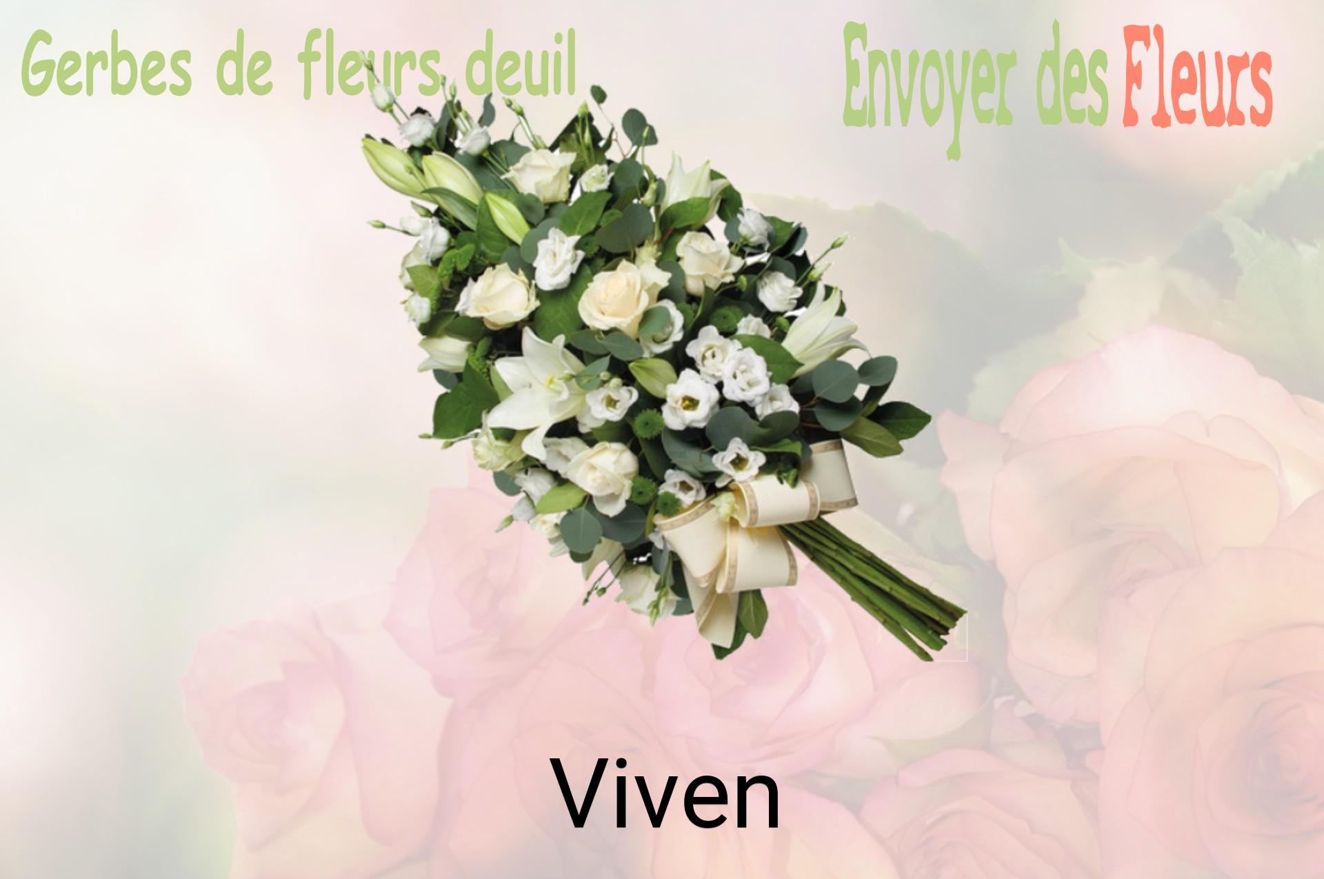 Gerbe de fleurs de deuil livrée à Viven
